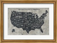 Grunge USA Map Fine Art Print