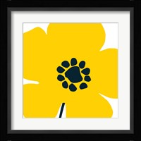 Pop Art Floral I Yellow Framed Print