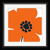 Pop Art Floral I Orange Framed Print
