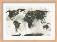 World Map Gold Speckle Fine Art Print