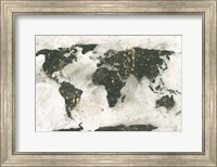 World Map Gold Speckle Fine Art Print