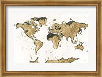 World Map Gold Leaf Fine Art Print