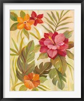 Coral Tropical Floral II Framed Print