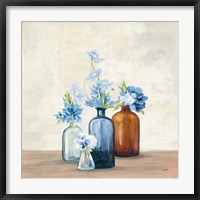 Windowsill Garden I Blue Fine Art Print