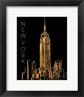 New York on Black Fine Art Print