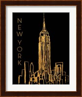 New York on Black Fine Art Print