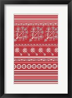 Nordic Cross Stitch Red Fine Art Print