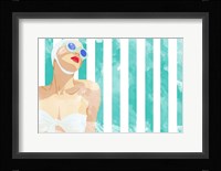 Bathing Beauty on Teal Towel Fine Art Print