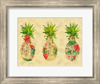 Triple Tropical Pineapple Collage Fine Art Print