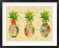 Triple Tropical Pineapple Collage Fine Art Print