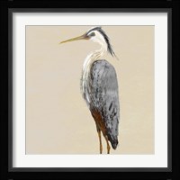 Heron on Tan II Framed Print