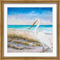 Egret on the Beach Fine Art Print