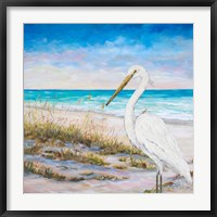 Egret on the Beach Fine Art Print