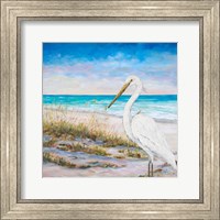 Egret on the Beach Fine Art Print