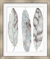 Three Blue Feathers Fine Art Print