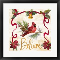 Christmas Poinsettia Ribbon I Fine Art Print