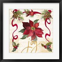 Christmas Poinsettia Ribbon IV Framed Print