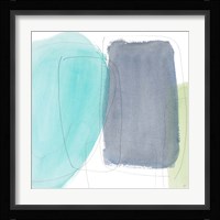 Teal and Grey Abstract I Framed Print