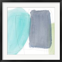 Teal and Grey Abstract I Framed Print