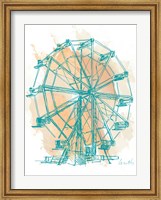 Teal Ferris Wheel I Fine Art Print