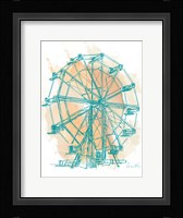Teal Ferris Wheel I Fine Art Print