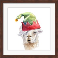 Christmas Hat Llama Fine Art Print