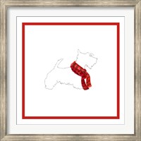 Scotty Silhouette with Red Scarf Fine Art Print
