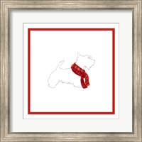 Scotty Silhouette with Red Scarf Fine Art Print