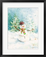 Snowman in the Pines Fine Art Print
