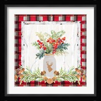 Holiday Sprig on Plaid II Framed Print