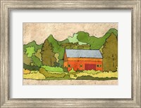 Cabin in the Green Forest Fine Art Print