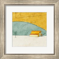 Teal and Yellow Barn Fine Art Print