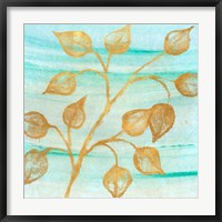 Gold Moment of Nature on Teal I Fine Art Print
