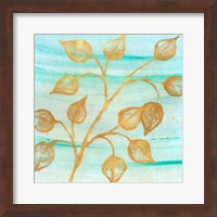 Gold Moment of Nature on Teal I Fine Art Print