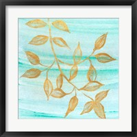 Gold Moment of Nature on Teal II Fine Art Print