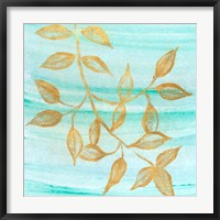 Gold Moment of Nature on Teal II Fine Art Print