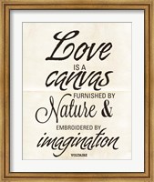 Love is a Canvas Fine Art Print