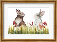 Bunnies Among the Flowers I Fine Art Print
