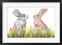 Bunnies Among the Flowers II Fine Art Print