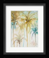 Watercolor Palms in Blue II Framed Print
