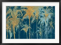 Teal and Gold Palms Fine Art Print