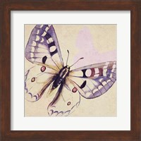 Lavender Butterfly on Cream Fine Art Print