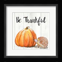 Be Thankful Harvest Hedgehog I Framed Print