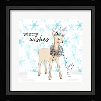 Blue Whimsical Christmas I Framed Print
