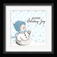 Blue Whimsical Christmas IV Framed Print