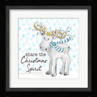 Blue Whimsical Christmas II Framed Print