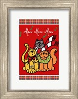 Christmas Cat Jingles on Red Plaid Fine Art Print