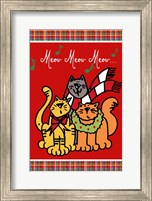 Christmas Cat Jingles on Red Plaid Fine Art Print