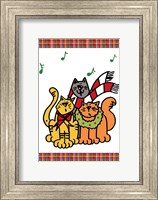 Christmas Cat Jingles on Plaid Fine Art Print