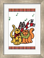 Christmas Cat Jingles on Plaid Fine Art Print